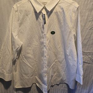 L.L. Bean Women's White W/colors Casual Button Down Shirt